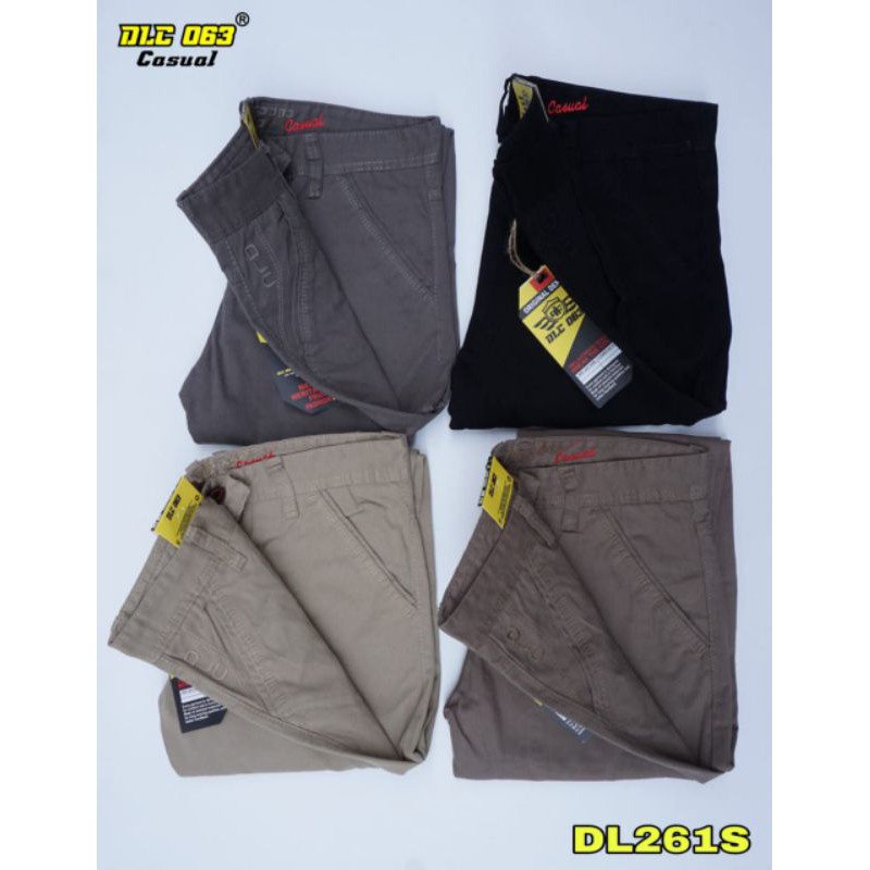 Celana Chino Panjang Ori dlc063 Chino kanvas original reguler fit selvedge asli Cardinal