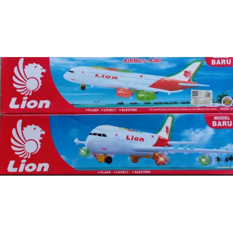 Mainan ANAK PESAWAT LION N AIR  AIRBUS-A380 UKURAN BESAR