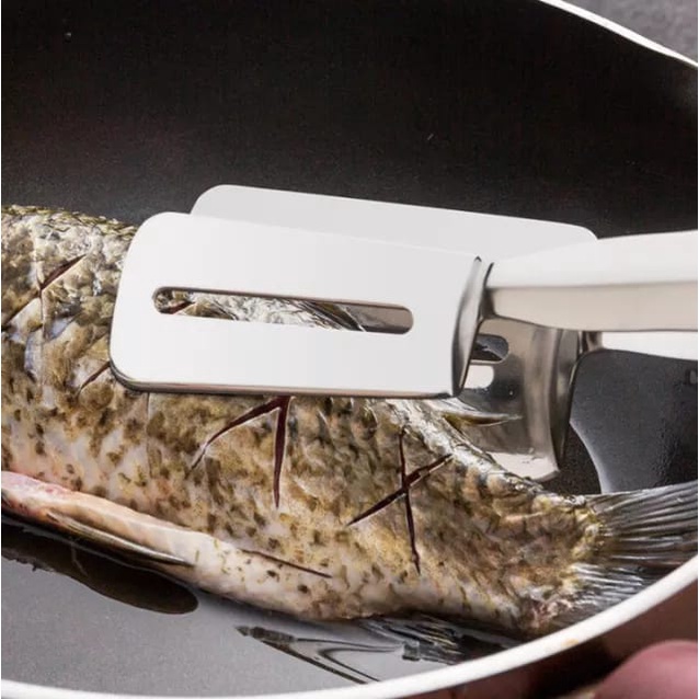 Pencapit Stainless Steel BBQ Capitan Gorengan Capitan Daging Steak dan Ikan Penjepit Serbaguna