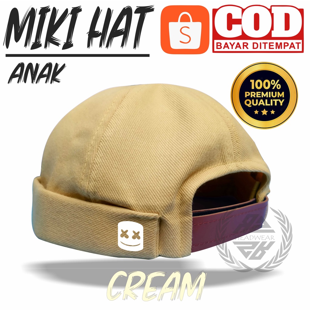 Miki Hat Anak Laki Laki 3 Tahun Keatas Topi Miki Hat Premium Original Logo Marsmelow