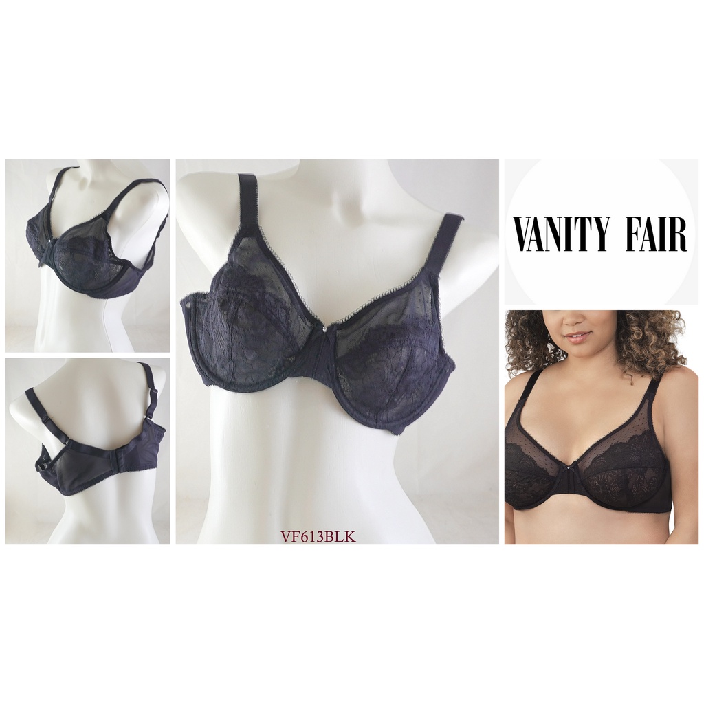 Bra Export Wanita Brand VANITY FAIR mix Lace Big size 44D 44DD Kawat Tanpa Busa Non Padded Full cup 