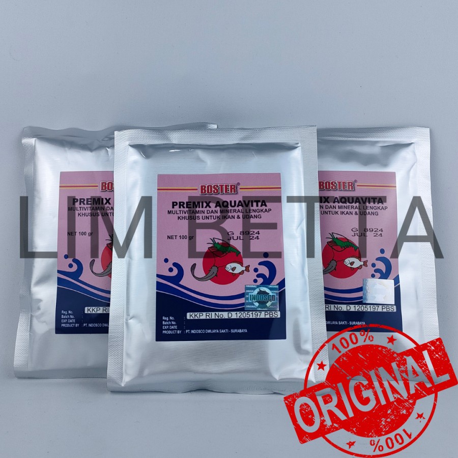 BOSTER PREMIX AQUAVITA 100 GRAM / MULTIVITAMIN IKAN DAN UDANG