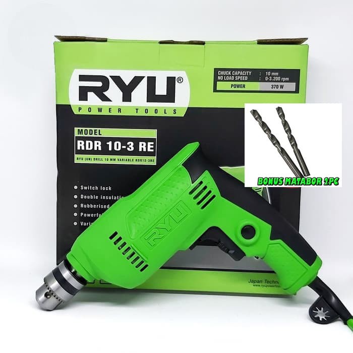 RYU MESIN BOR 10 mm / RYU ELECTRIC DRIL RDR 10-3 RE BERLKUALITAS