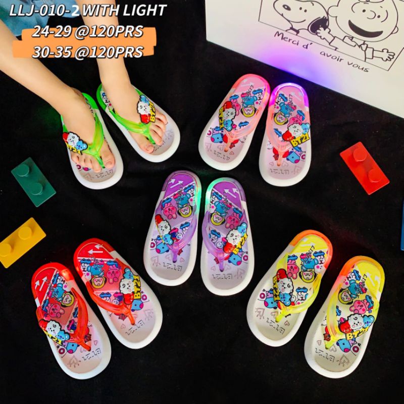 Sandal Jepit Anak Led Lampu Unisex Karet Premium