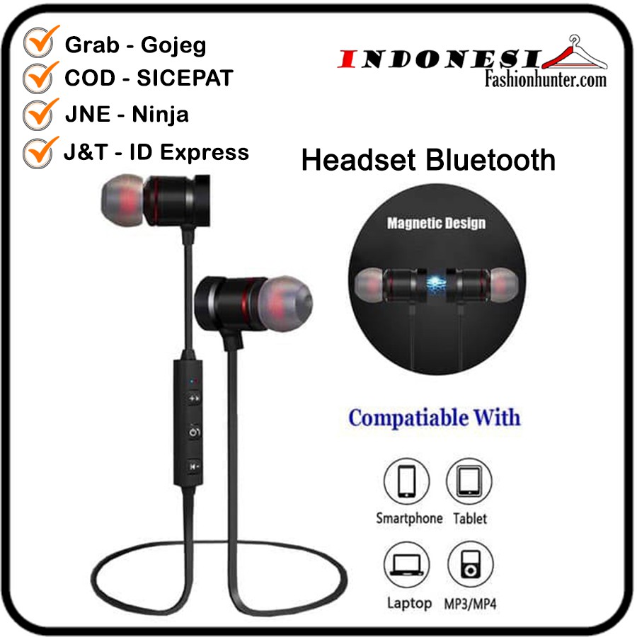 Headset Bluetooth Murah - Headset Running Bluetooth Magnetic - Headset Bluetooth Sport