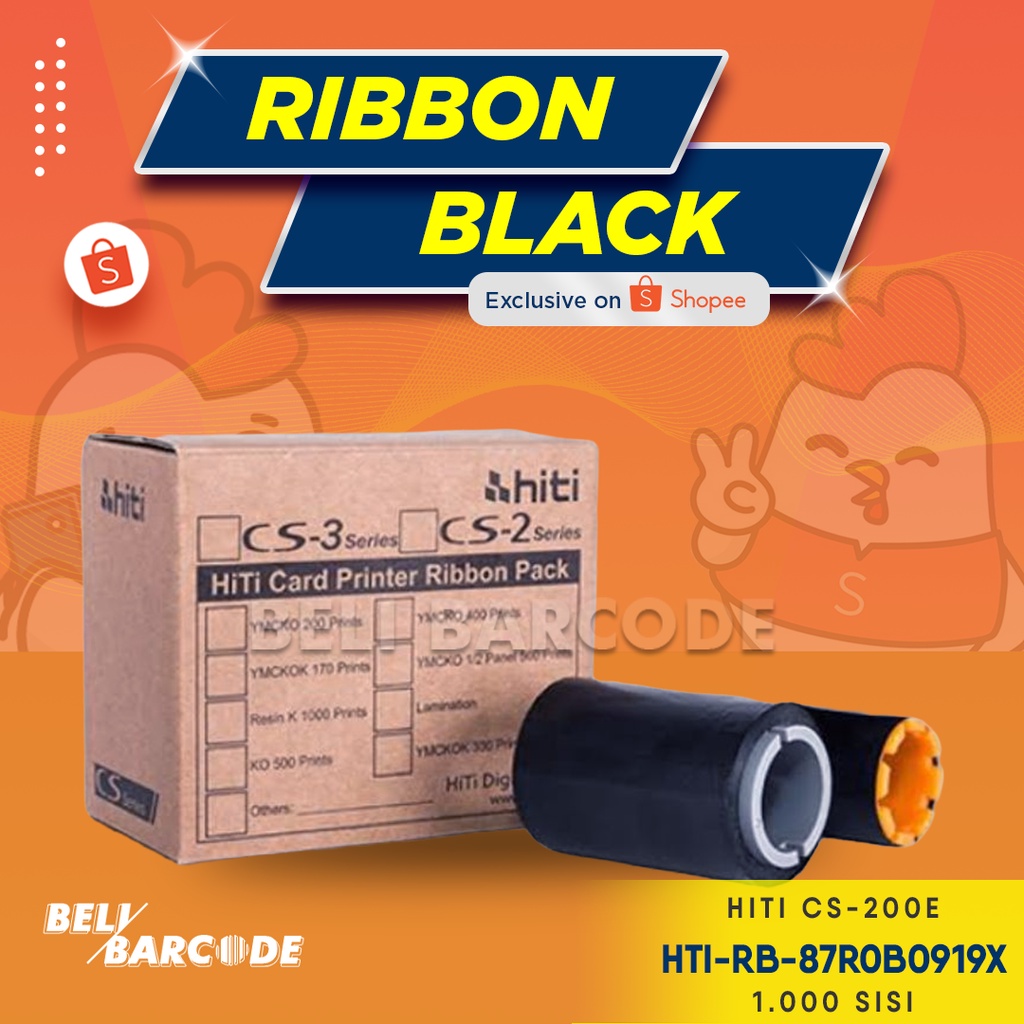 Ribbon Hiti CS 200e Black ID Card Printer Cetak 1000 Sisi