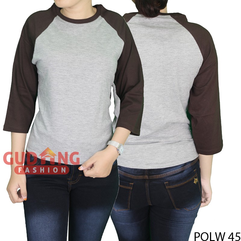 Tshirt Raglan Misty Coklat Wanita - POLW 45