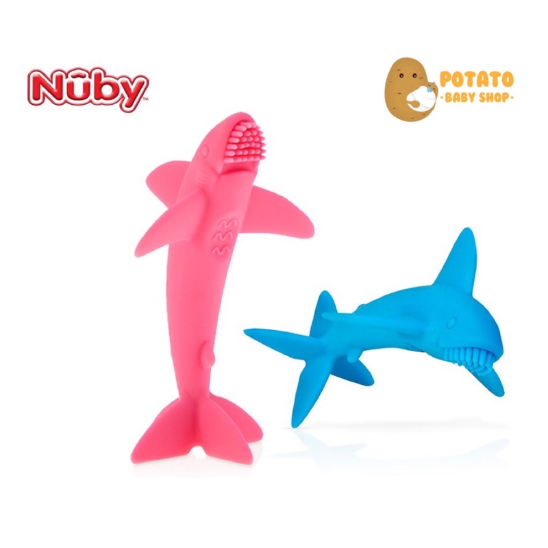 Nuby Shark Teether Toothbrush - Gigitan Bayi