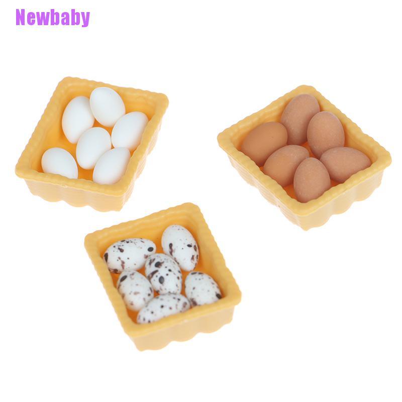 (Newbaby) Mainan Miniatur Telur Skala 1: 12 Untuk Aksesoris Dapur Rumah Boneka