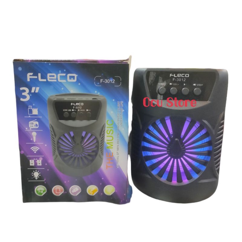 SPEAKER BLUETOOTH FLECO F-3012 USB FLASHDISK MMC  FM RADIO SUPER BASS MANTUL BONUS CARD READER