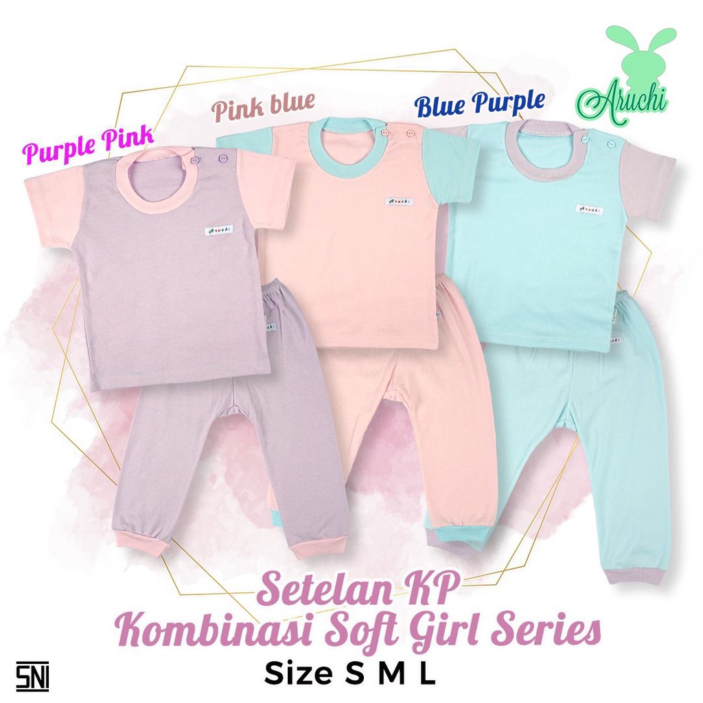 Aruchi Setelan Pendek Panjang Kombinasi Series SML / Setelan Anak / Aruchi Warna