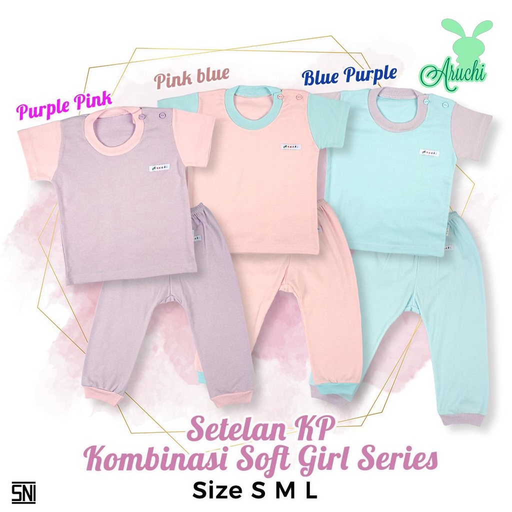 Aruchi Setelan Pendek Panjang Kombinasi Series SML / Setelan Anak / Aruchi Warna