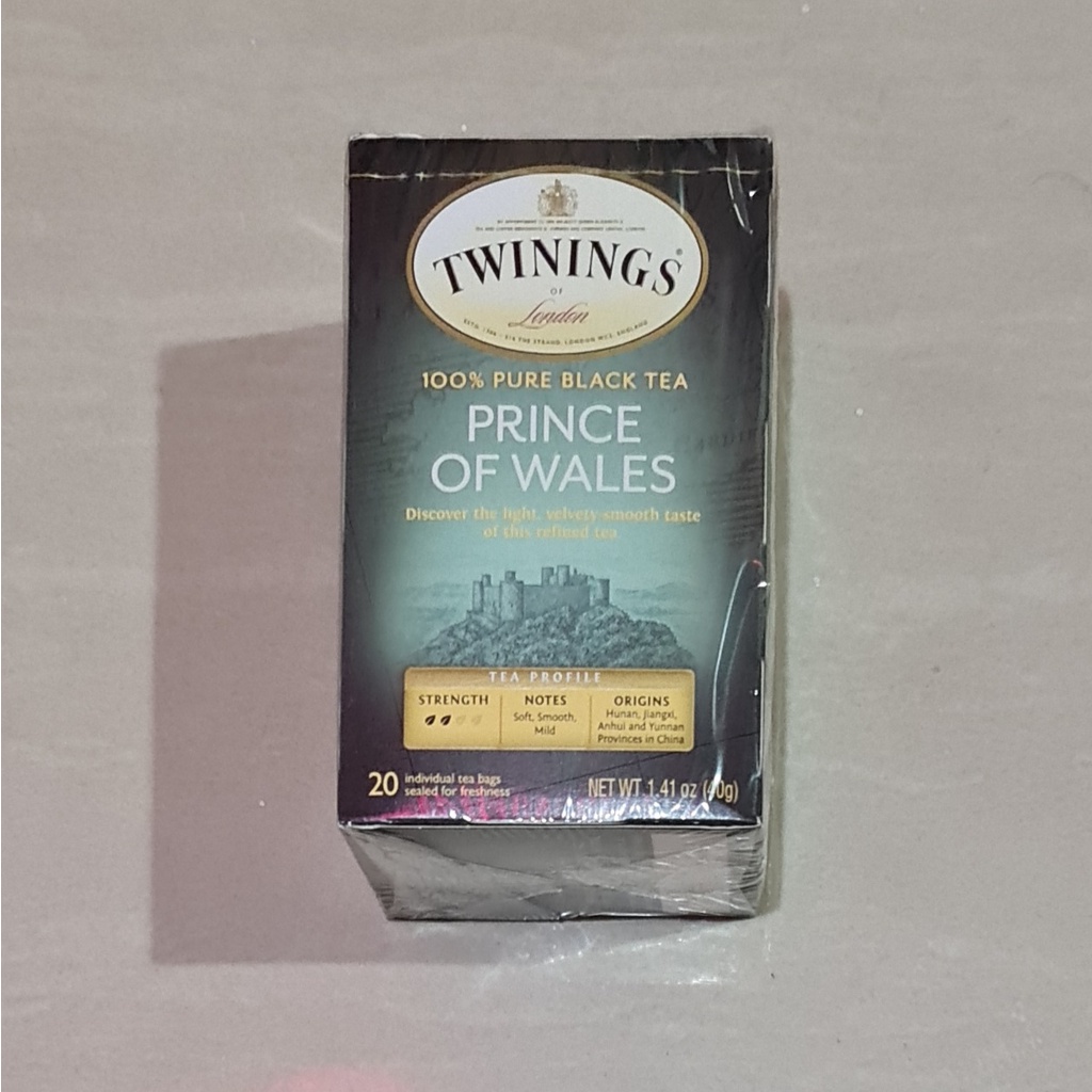 Teh Twinings 100% Pure Black Tea Prince of Wales 20 x 2 Gram