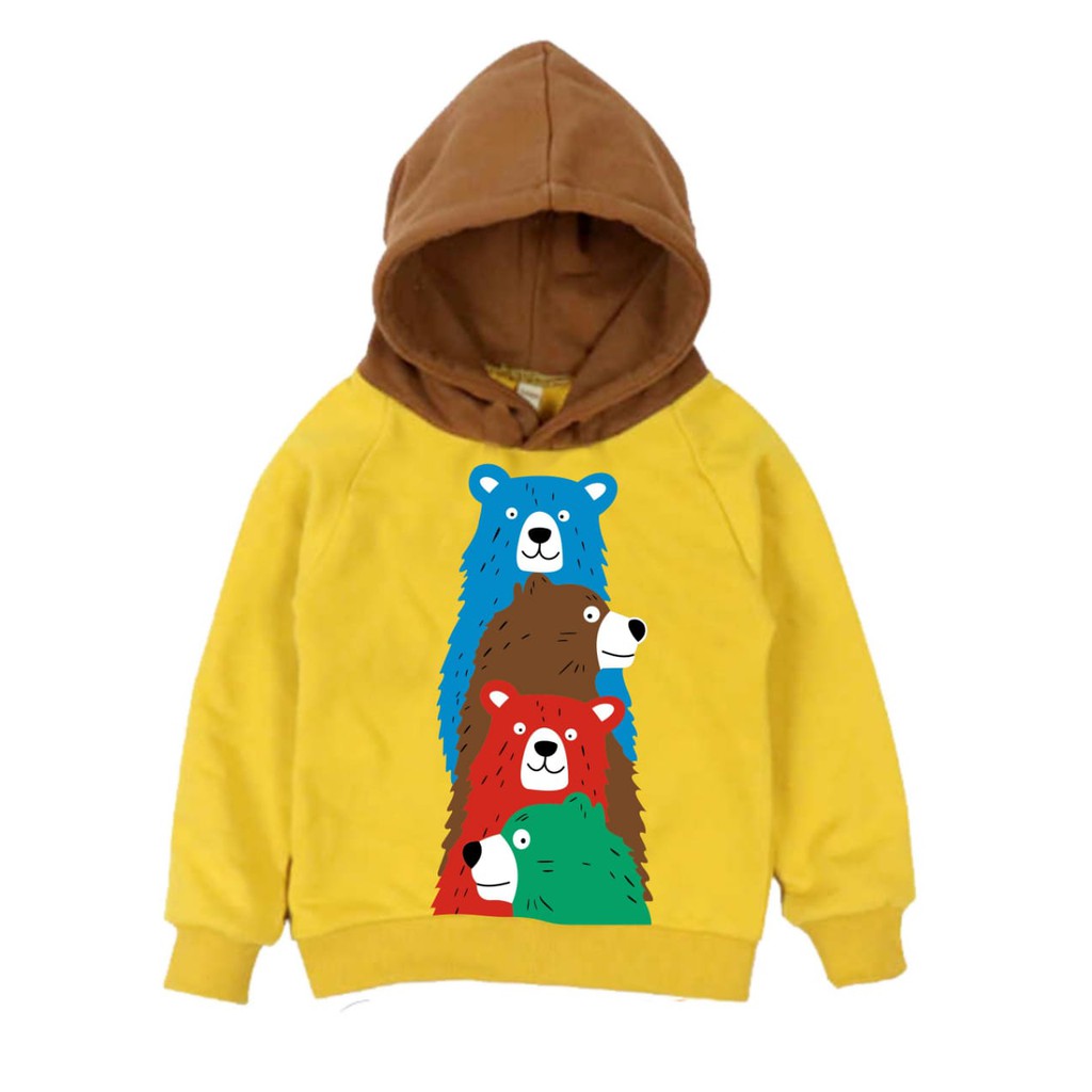 TokoMilkan - Sweater Anak Laki Laki Atau Perempuan BROWN HOODY Umur 1-6 Tahun Bahan Fleece