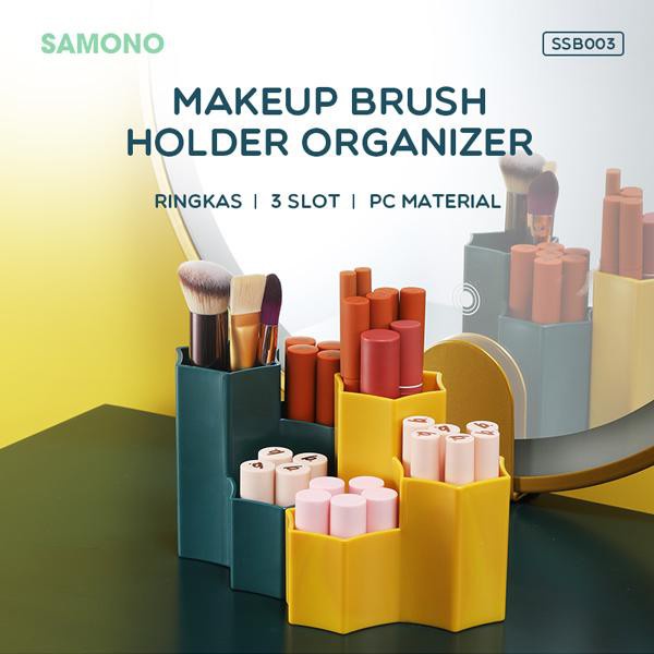 Rak Penyimpanan SAMONO SSB003 Organizer Serbaguna Makeup Brush Holder 3 Slot Portable Multifungsi