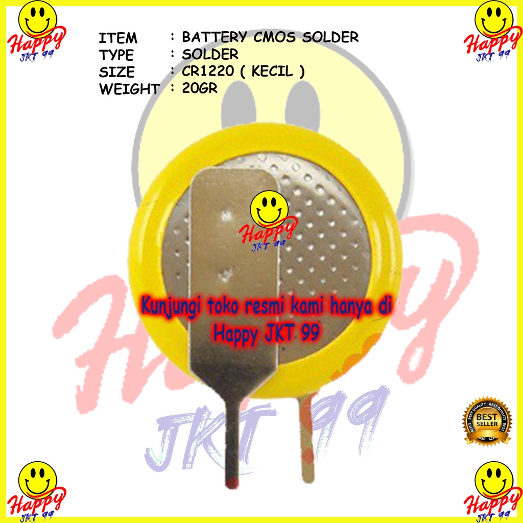 [ HAPPY JKT 99 ] BATTERY CMOS SOLDER UNIVERSAL BATRE BATERAI CIMOS BIOS 3V CR1220 2 KAKI KECIL NOTEBOOK LAPTOP