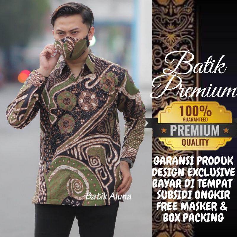 BAJU KEMEJA KAMEJA BATIK PRIA COWOK COWO LAKI LAKI LENGAN PANJANG PRABUSENO PEKALONGAN MODERN SLIM F