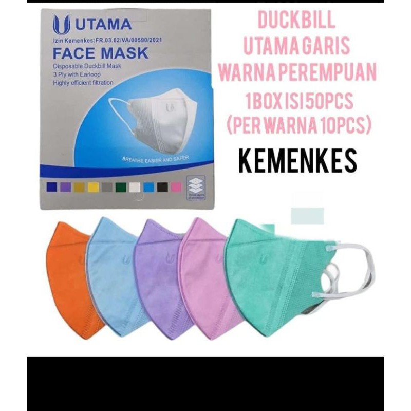 Masker duckbill  impor 3ply alkindo/shumu/utama. masker duckbill anak. duckbill hijab