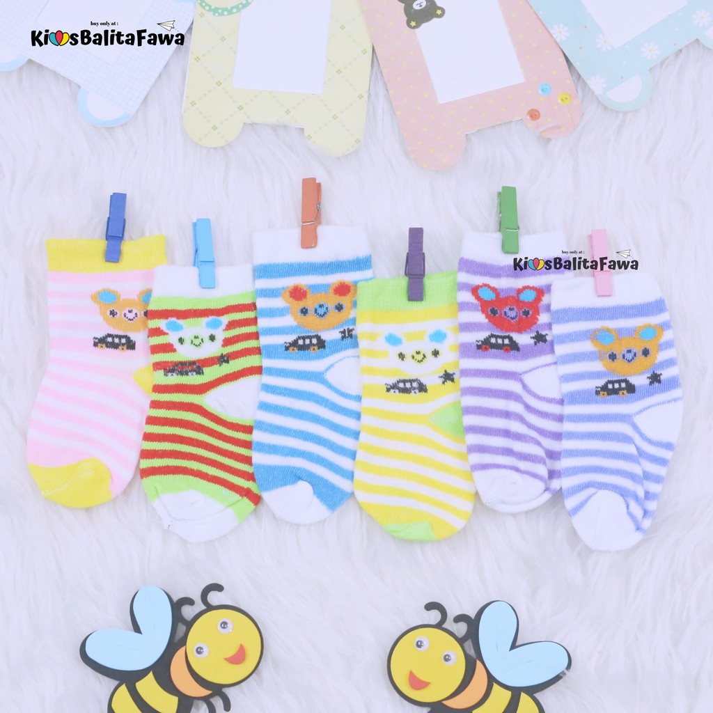 (ISI 6-12 PCS) Kaos Kaki Bayi Polos Warna 0-12 Bulan / SNI LEBIH MURAH Baby Socks Adem New Born Month Babycinnamon