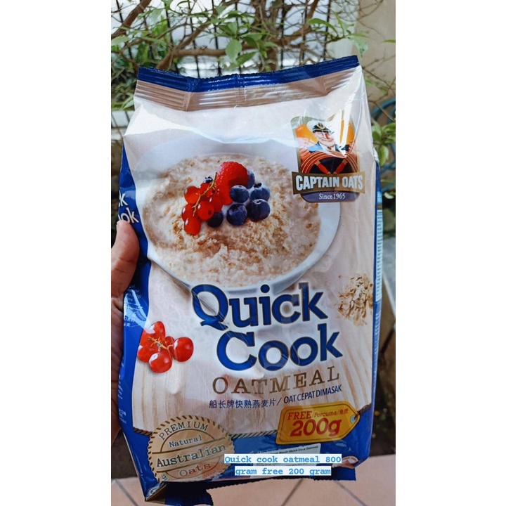 

CAPTAIN OATS QUICK COOK 1 KG (800gr Free Toples) BIRU