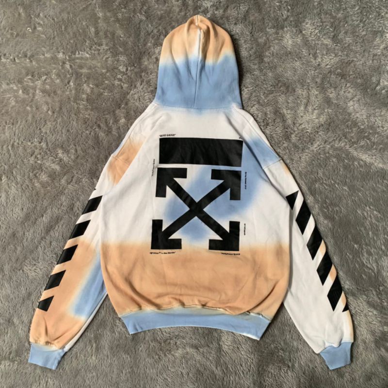 Sweater Hoodie Off White Tie Dye Fulltag &amp;, Lebel