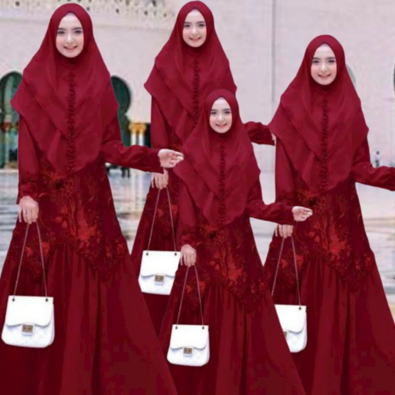 GAMIS SYARI MUSLIM DRESS COUPLE BRUKAT PREMIUM LENGAN PANJANG MODEL TERBARU WANITA