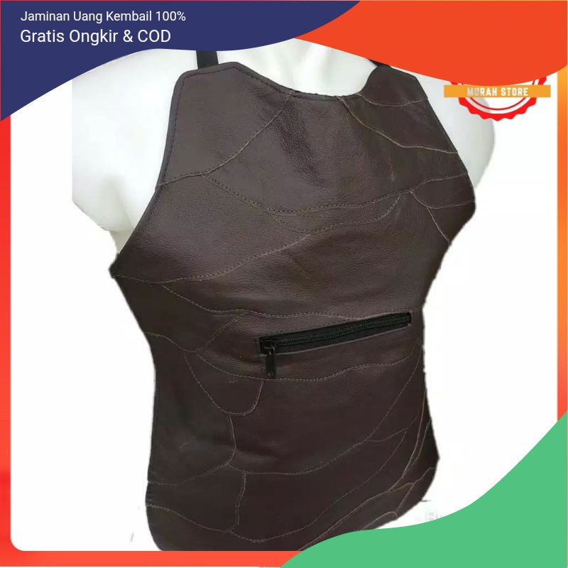 Jaket Rompi Pria Pelindung Dada Rompi Otto Kulit Asli Rompi Kulit Asli