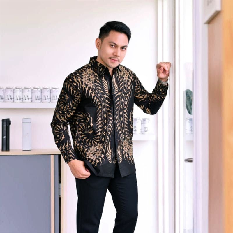 Atasan Batik Couple Ayah anak Kemeja Panjang M L XL XXL