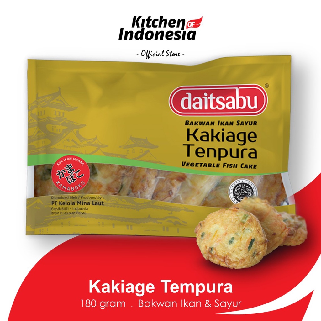 DAITSABU Kakiage Tempura 180 gr - Fish Cake Original Bentuk Bulat Pipih / Kitchen of Indonesia