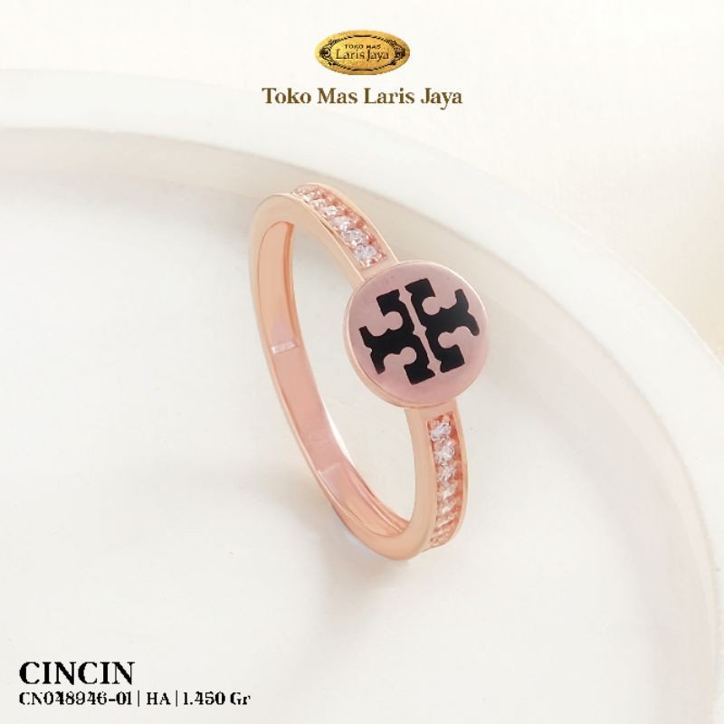 Cincin rosegold cor btad cat hitam kadar 375