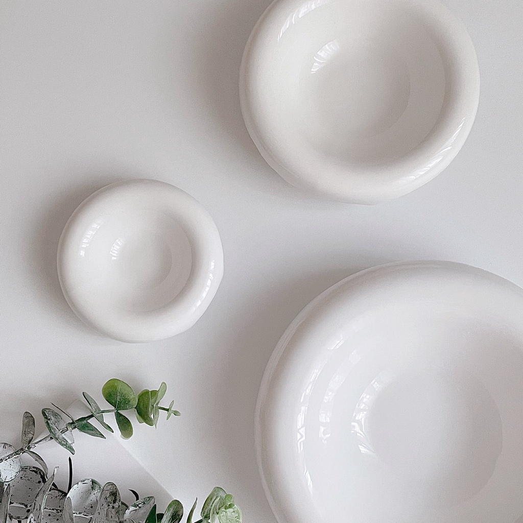 [JAFA] JEONG Mangkok Bundar Bulat Keramik Putih Korea Minimalis Estetik Porcelain Porselen Donat