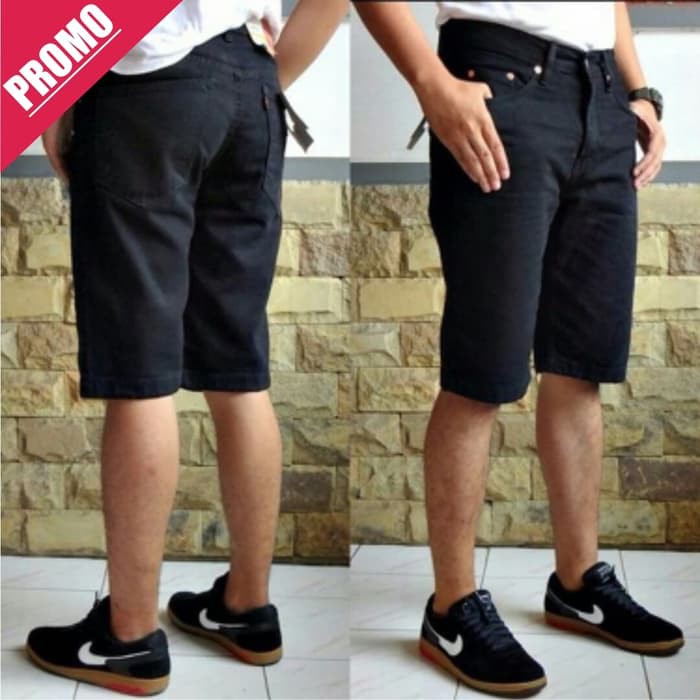 CELANA JEANS PENDEK PRIA LEVIS STANDAR HITAM KEREN / BLACK