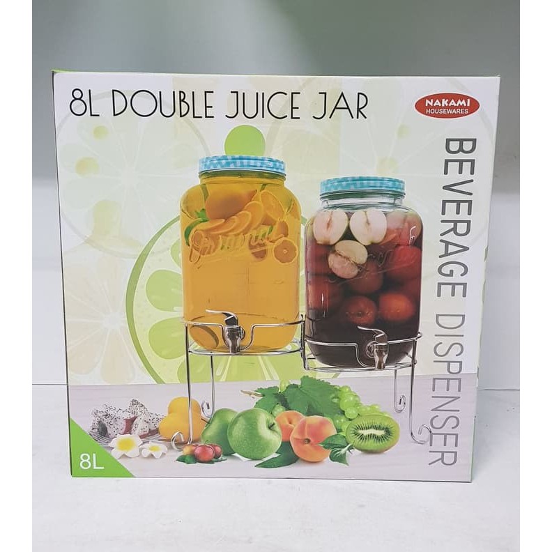 Double Decanter Juice Dispenser Kaca Nakami