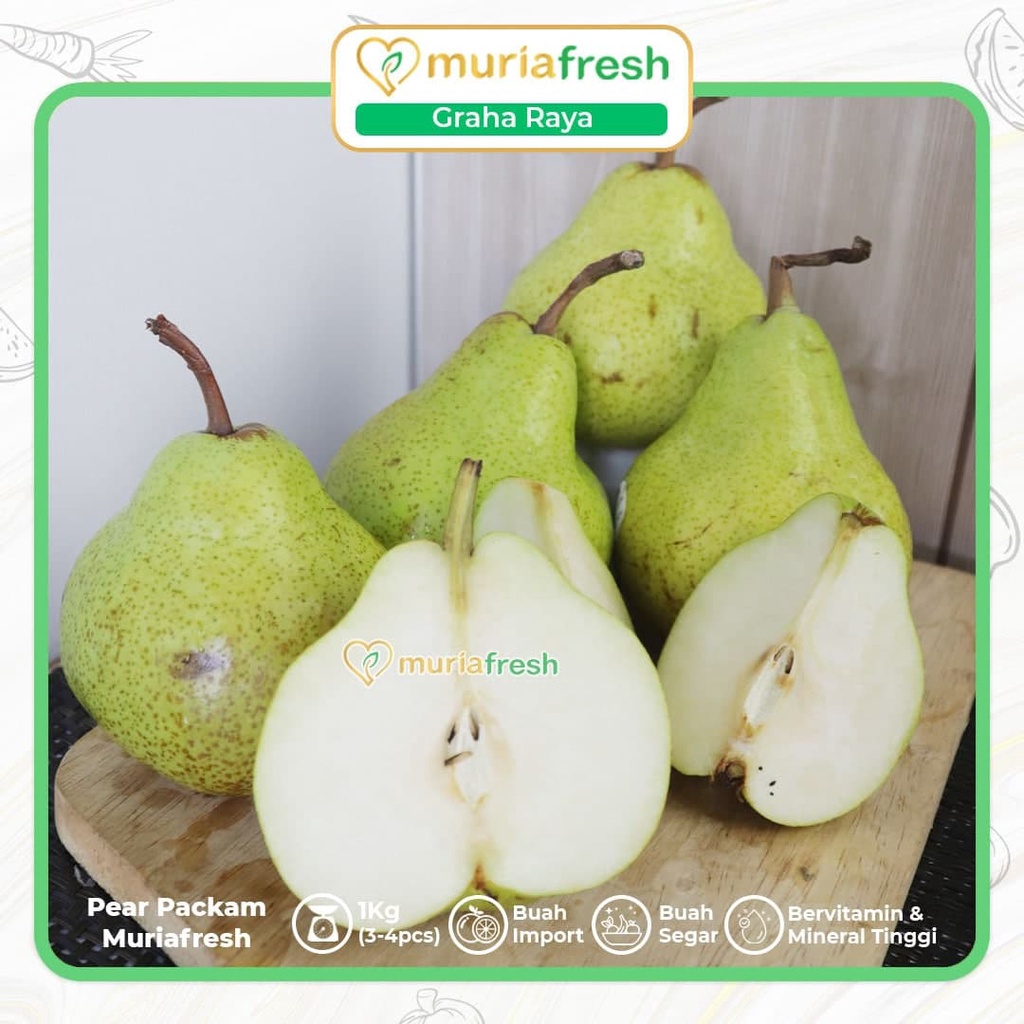 

Pear Packam Muria Fresh 950-1050 Gram PREMIUM | Bergaransi