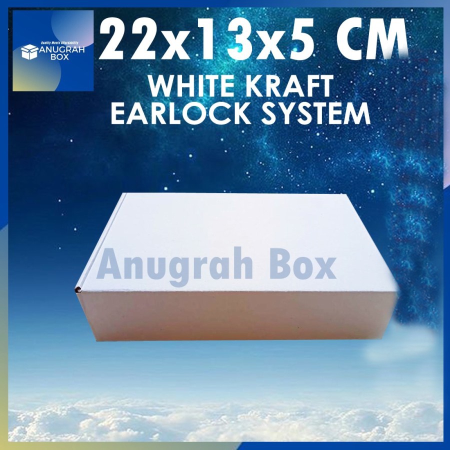 

Kardus Dus PUTIH uk 22x13x5 cm ( ECER ) Die Cut Box Kotak Packing Aksesoris Baju Kue EARLOCK FULL