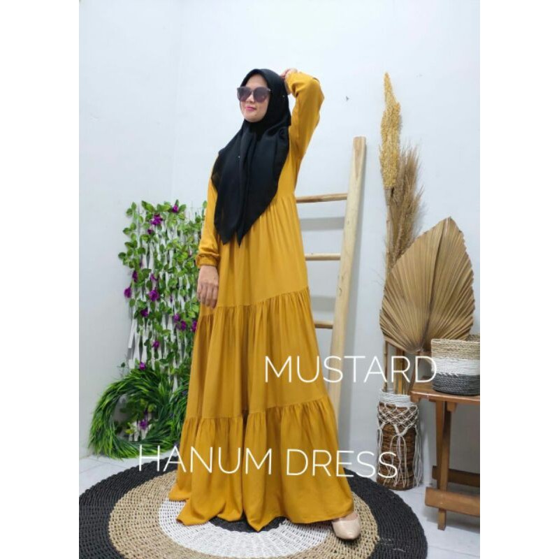 Hanum dress yayuku  gamis polos rayon twill