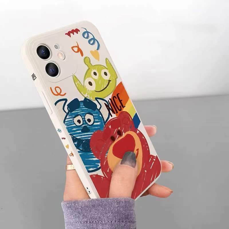 Little monster square case iphone 13 12 11 pro max Xs max XR 7 8 plus se2020 anti-fall soft casing iphone