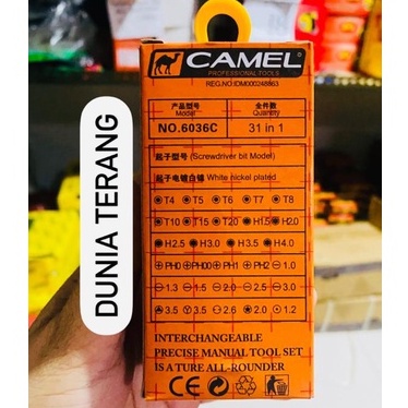 Obeng Set 31 in 1 CAMEL Mini Cerucut - Obeng Granat Serbaguna Multifungsi Obeng Hp Handphone Screwdriver - Interchangeable Precise Manual Tool Set 31in1 - CAMEL 6036C