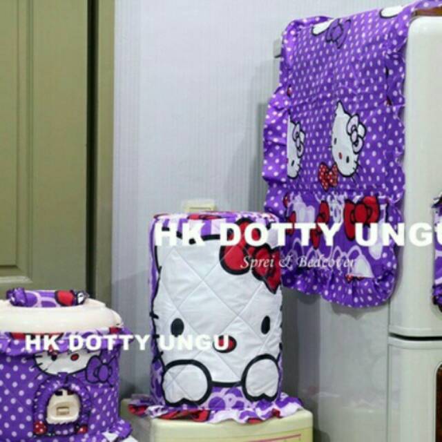 SARUNG GALON, KULKAS, MAGIC COM, SARUNG KURSI, HOME SET, SPREI, BED COVER *HELLO KITTY DOTTY*