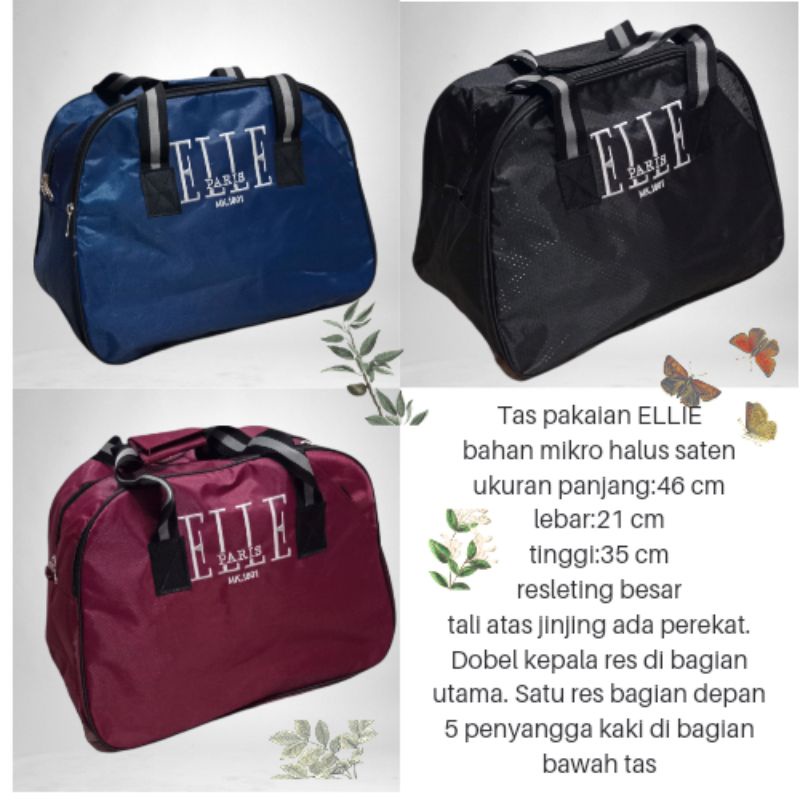 Travel Bag Elle Resleting Besar Tas Pakaian Totebag Tas Baju jinjing Tenteng wanita