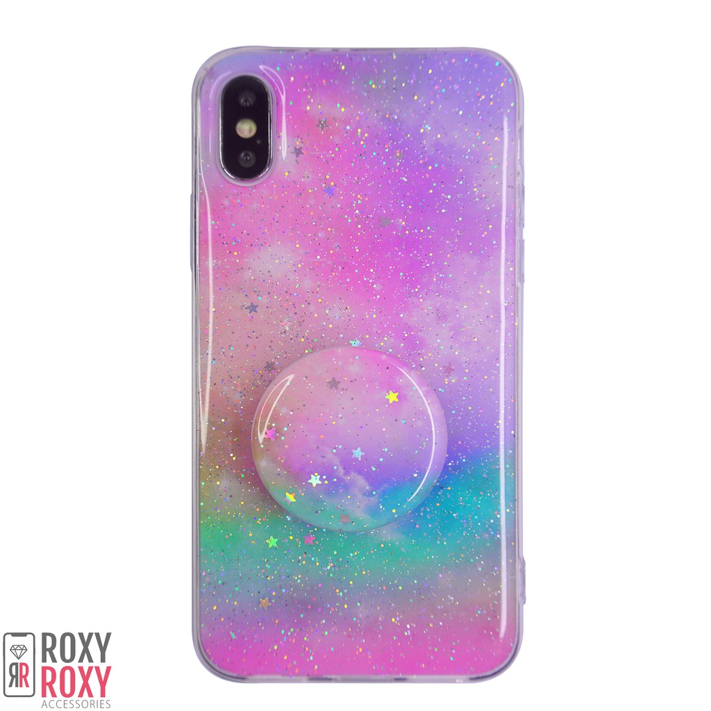 Roxyroxy - Realme C21 Realme C11 C12 C15 C17 Realme 7i Softcase Motif Rainbow Bonus Popsocket