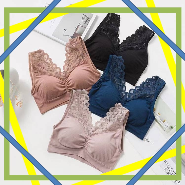 Bra BH Wanita Tanpa Kawat Bahan Halus Bralette Elastis Sexy dengan Busa IMPORT MH.ID