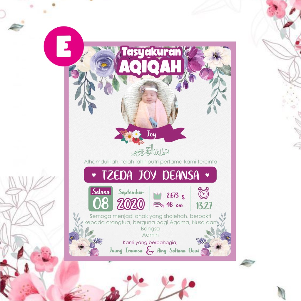 STIKER AQIQAH STIKER TASYAKURAN AQIQAH STIKER AQIQAH CUSTOM CETAK STIKER TASYAKURAN AQIQOH-E