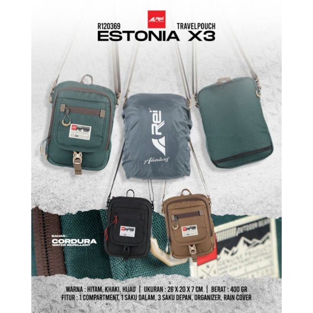 Travel Pouch / Tas Selempang Estonia X3 Arei Outdoorgear || tas arei keren, ts kerja, tas sales, tas