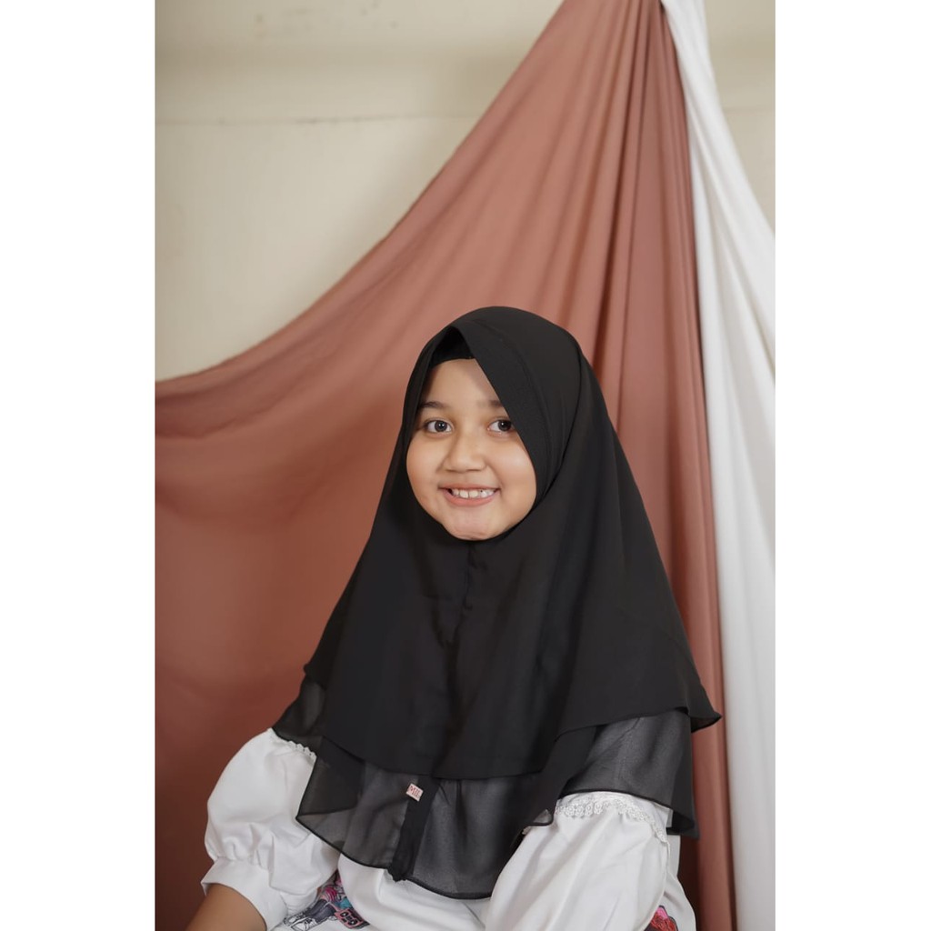 Hijab anak 2 layer/jilbab ceruty anak