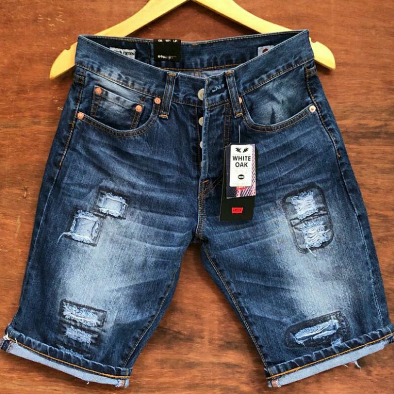 Celana Jeans Pendek Sobek Pria / Celana Pendek Ripped Pria / Celana Pendek Import / Celana Pendek