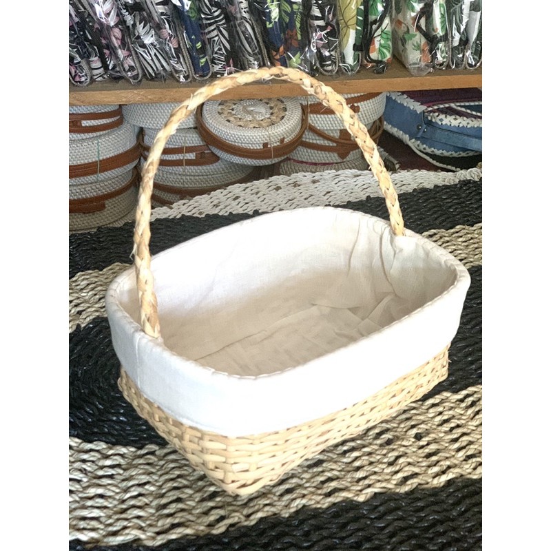 Tas rotan bambu hampers tali satu (25x18cm)