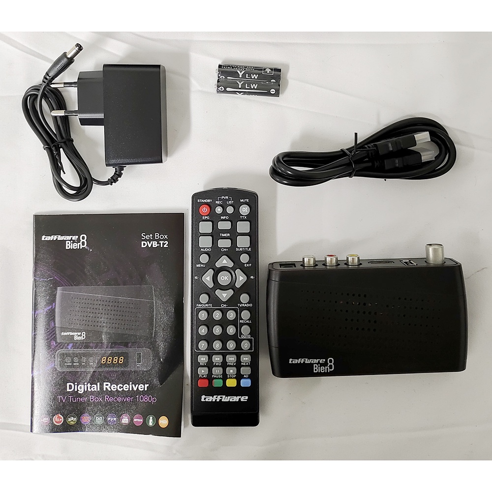 STB Set Top Box Taffware Bien8 Digital Satellite TV Tuner Box Receiver 1080P DVB-T2 - Black