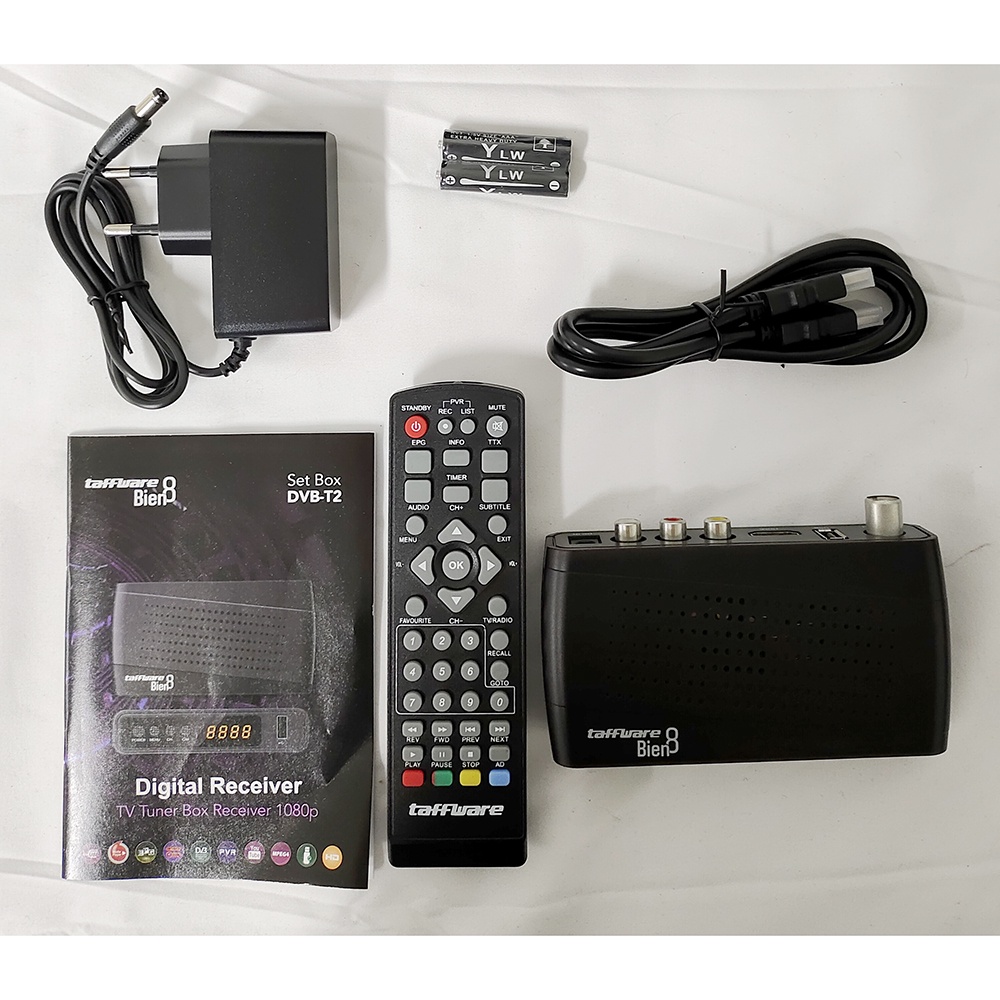 STB Set Top Box Taffware Bien8 Digital Satellite TV Tuner Box Receiver 1080P DVB-T2 - Black