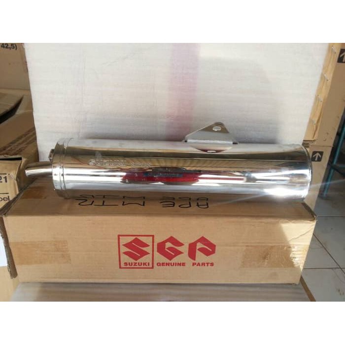 SILENCER KNALPOT SATRIA FU 150 TH 2009-014, 14310B25G40N000 ORI SUZUKI ASLI